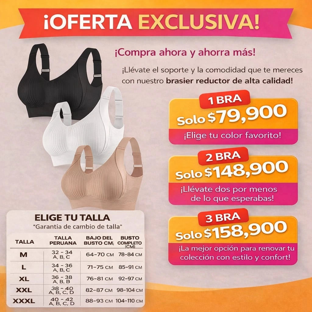 Brasier Push Up Sin Varillas-Realce Natural+Comodidad Todo El Dia